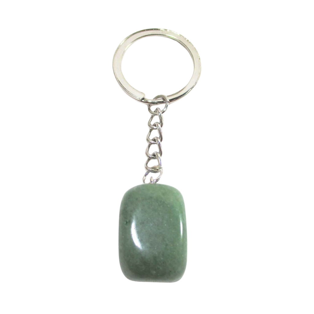 Green Aventurine Tumbled Stone Keyring