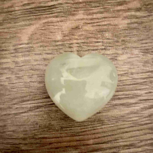 New Jade Puffy Crystal Heart